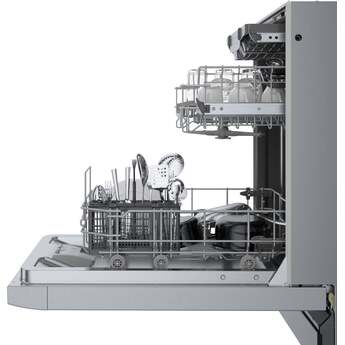 Bosch 18 Inch Full Console Recessed Handle Built-In Smart Dishwasher with 10 Place Settings, 3rd Rack, 46 dBA, 5 Programs, 5 Functions, InfoLight, Child Lock, RackMatic™, Delay Start, Home Connect™, AquaStop®, PrecisionWash®, PureDry®, ADA Compliant and ENERGY STAR®: Stainless Steel — thumbnail 47