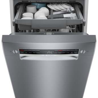Bosch 18 Inch Full Console Recessed Handle Built-In Smart Dishwasher with 10 Place Settings, 3rd Rack, 46 dBA, 5 Programs, 5 Functions, InfoLight, Child Lock, RackMatic™, Delay Start, Home Connect™, AquaStop®, PrecisionWash®, PureDry®, ADA Compliant and ENERGY STAR®: Stainless Steel — thumbnail 5