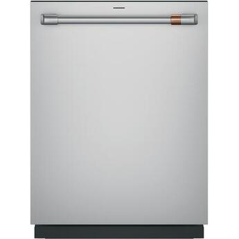 Cafe 24 Inch Fully Integrated Built-In Smart Dishwasher with 16 Place Setting Capacity, 6 Wash Cycles, 44 dBA Noise Level, and Ultra Wash: Fingerprint Resistant Stainless Steel with Brushed Stainless Handles