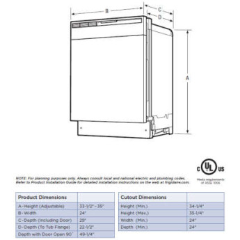 Frigidaire fbd2400kw 8