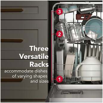 KitchenAid 24 Inch Built-In Dishwasher With Third Level Utensil Rack, 40+ Wash Jets, 41 dB And Front Controls: Black Ore — thumbnail 6