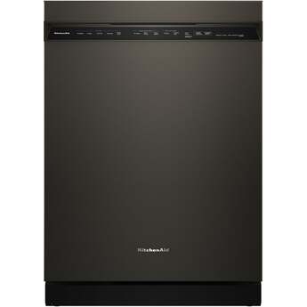 KitchenAid 24 Inch Built-In Dishwasher With Third Level Utensil Rack, 360 Degree Max Jets, ProDry And Front Controls: Black Ore
