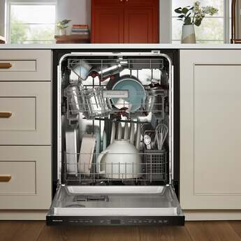 KitchenAid 24 Inch Fully Integrated Built-In Dishwasher with 16 Place Setting Capacity, 5 Wash Cycles, 50+ Total Wash Jets, 360° Max Jets™ Third Rack, 7.25 cu. ft. MaxTub, Advanced ProDry™ System, Automatic Door Open Dry System, and True Self-Cleaning Filtration: Black Ore — thumbnail 14