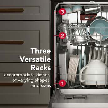 KitchenAid 24 Inch Built-In Dishwasher With Third Level Utensil Rack, 40+ Wash Jets, 41 dB And Bar Handle: Black Ore — thumbnail 24