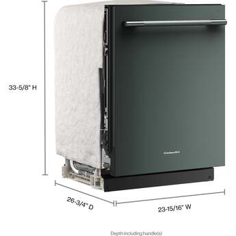 KitchenAid 24 Inch Built-In Dishwasher With Third Level Utensil Rack, 360 Degree Max Jets, ProDry And Bar Handle: Juniper — thumbnail 4