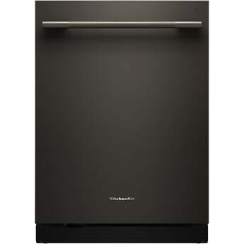 KitchenAid 24 Inch Built-In Dishwasher With Third Level Utensil Rack, 360 Degree Max Jets, Advanced ProDry, Ultra-Bright LED Lighting, 44 dB And Bar Handle: Black Ore