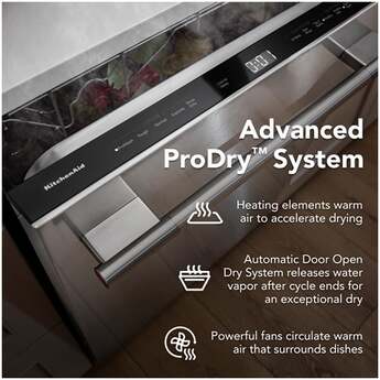 KitchenAid 24 Inch Built-In Dishwasher With Third Level Utensil Rack, 360 Degree Max Jets, Advanced ProDry, Ultra-Bright LED Lighting, 44 dB And Bar Handle: Black Ore — thumbnail 16