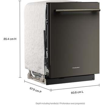 KitchenAid 24 Inch Built-In Dishwasher With Third Level Utensil Rack, 360 Degree Max Jets, Advanced ProDry, Ultra-Bright LED Lighting, 44 dB And Bar Handle: Black Ore — thumbnail 17