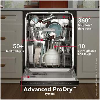 KitchenAid 24 Inch Built-In Dishwasher With Third Level Utensil Rack, 360 Degree Max Jets, Advanced ProDry, Ultra-Bright LED Lighting, 44 dB And Bar Handle: Black Ore — thumbnail 21