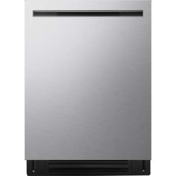 LG 24 Inch Built-In Dishwasher With 1Hr Cycle, Flushfit, Top Control, Pocket Handle, 44 Db, Smart Wi-Fi With Remote Start, Quadwash Pro, Dynamic Heat Dry With Autovent Dry, True Steam, Adj. 3Rd Rack, Middle With Glide Rails, Wheel Bearing In Lower Rack, Floor Status Indicator Light: Printproof Stainless Steel