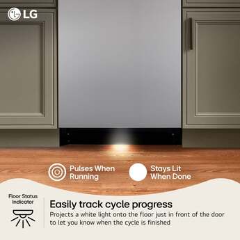 LG 24 Inch Built-In Dishwasher With 1Hr Cycle, Flushfit, Top Control, Pocket Handle, 44 Db, Smart Wi-Fi With Remote Start, Quadwash Pro, Dynamic Heat Dry With Autovent Dry, True Steam, Adj. 3Rd Rack, Middle With Glide Rails, Wheel Bearing In Lower Rack, Floor Status Indicator Light: Printproof Stainless Steel — thumbnail 12