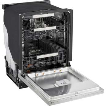 LG 24 Inch Built-In Dishwasher With 1Hr Cycle, Flushfit, Top Control, Pocket Handle, 44 Db, Smart Wi-Fi With Remote Start, Quadwash Pro, Dynamic Heat Dry With Autovent Dry, True Steam, Adj. 3Rd Rack, Middle With Glide Rails, Wheel Bearing In Lower Rack, Floor Status Indicator Light: Printproof Stainless Steel — thumbnail 6
