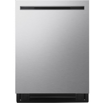 LG 24 Inch Built-In Dishwasher With FlushFit, 1HR Cycle, Top Control, Pocket Handle, 42 dB, Smart Wi-Fi With Remote Start, QuadWash Pro, Dynamic Heat Dry with AutoVent Dry, True Steam, Adjustable 3rd Rack, Middle with Glide Rails, Wheel Bearing in lower rack, LED Tub Light, Floor Status Indicator Light: Stainless Steel
