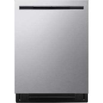 LG 24 Inch Built-In Dishwasher With Flushfit, 1Hr Cycle, Top Control, Pocket Handle, 46 Db, Smart Wi-Fi With Remote Start, Quadwash Pro, Dynamic Heat Dry With Autovent? Dry, Steam, Fixed 3rd Rack, Adjustable Middle Rack, Floor Status Indicator Light: Stainless Steel