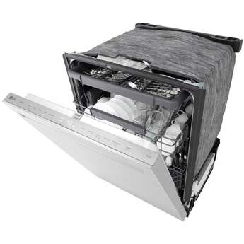 LG 24 Inch Built-In Dishwasher With Flushfit, 1Hr Cycle, Top Control, Pocket Handle, 46 Db, Smart Wi-Fi With Remote Start, Quadwash Pro, Dynamic Heat Dry With Autovent? Dry, Steam, Fixed 3rd Rack, Adjustable Middle Rack, Floor Status Indicator Light: Stainless Steel — thumbnail 10