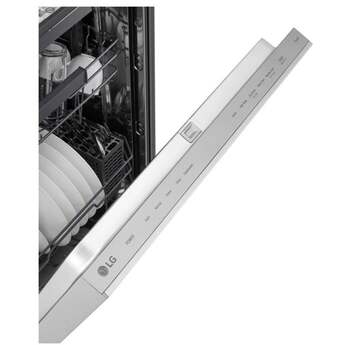 LG 24 Inch Built-In Dishwasher With Flushfit, 1Hr Cycle, Top Control, Pocket Handle, 46 Db, Smart Wi-Fi With Remote Start, Quadwash Pro, Dynamic Heat Dry With Autovent? Dry, Steam, Fixed 3rd Rack, Adjustable Middle Rack, Floor Status Indicator Light: Stainless Steel — thumbnail 18