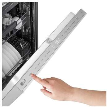LG 24 Inch Built-In Dishwasher With Flushfit, 1Hr Cycle, Top Control, Pocket Handle, 46 Db, Smart Wi-Fi With Remote Start, Quadwash Pro, Dynamic Heat Dry With Autovent? Dry, Steam, Fixed 3rd Rack, Adjustable Middle Rack, Floor Status Indicator Light: Stainless Steel — thumbnail 19