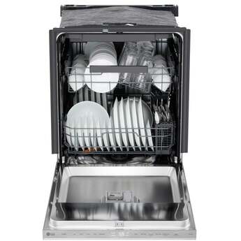 LG 24 Inch Built-In Dishwasher With Flushfit, 1Hr Cycle, Top Control, Pocket Handle, 46 Db, Smart Wi-Fi With Remote Start, Quadwash Pro, Dynamic Heat Dry With Autovent? Dry, Steam, Fixed 3rd Rack, Adjustable Middle Rack, Floor Status Indicator Light: Stainless Steel — thumbnail 22