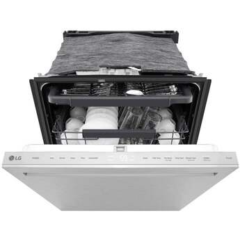 LG 24 Inch Built-In Dishwasher With Flushfit, 1Hr Cycle, Top Control, Pocket Handle, 46 Db, Smart Wi-Fi With Remote Start, Quadwash Pro, Dynamic Heat Dry With Autovent? Dry, Steam, Fixed 3rd Rack, Adjustable Middle Rack, Floor Status Indicator Light: Stainless Steel — thumbnail 23