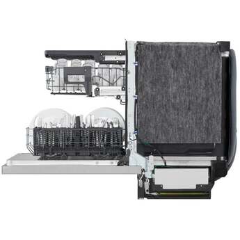 LG 24 Inch Built-In Dishwasher With Flushfit, 1Hr Cycle, Top Control, Pocket Handle, 46 Db, Smart Wi-Fi With Remote Start, Quadwash Pro, Dynamic Heat Dry With Autovent? Dry, Steam, Fixed 3rd Rack, Adjustable Middle Rack, Floor Status Indicator Light: Stainless Steel — thumbnail 5