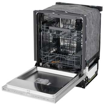 LG 24 Inch Built-In Dishwasher With Flushfit, 1Hr Cycle, Top Control, Pocket Handle, 46 Db, Smart Wi-Fi With Remote Start, Quadwash Pro, Dynamic Heat Dry With Autovent? Dry, Steam, Fixed 3rd Rack, Adjustable Middle Rack, Floor Status Indicator Light: Stainless Steel — thumbnail 6