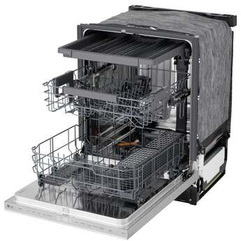 LG 24 Inch Built-In Dishwasher With Flushfit, 1Hr Cycle, Top Control, Pocket Handle, 46 Db, Smart Wi-Fi With Remote Start, Quadwash Pro, Dynamic Heat Dry With Autovent? Dry, Steam, Fixed 3rd Rack, Adjustable Middle Rack, Floor Status Indicator Light: Stainless Steel — thumbnail 7