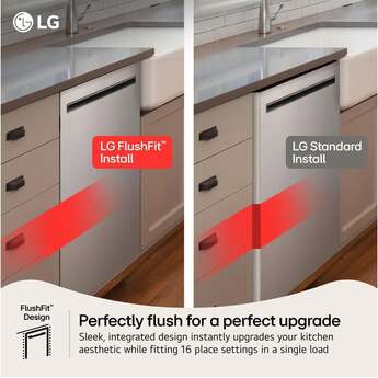 LG 24 Inch Flushfit Built-In Dishwasher With Top Controls, 2 Piece Pocket Handle, 46 Db, Smart Wi-Fi With Remote Start, Quadwash Pro,? Autovent Dry, Steamassist, Fixed 3rd Rack, Adjustable Middle Rack,? Floor Status Indicator Light, And Printproof?Finish: Stainless Steel — thumbnail 12