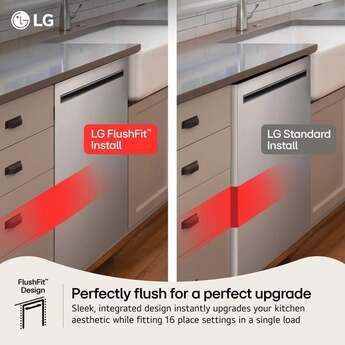 LG 24 Inch Flushfit Built-In Dishwasher With Top Controls, 2 Piece Pocket Handle, 46 Db, Smart Wi-Fi With Remote Start, Quadwash Pro,? Autovent Dry, Steamassist, Fixed 3rd Rack, Adjustable Middle Rack,? Floor Status Indicator Light, And Printproof?Finish: Stainless Steel — thumbnail 19