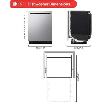 LG 24 Inch Flushfit Built-In Dishwasher With Top Controls, 2 Piece Pocket Handle, 46 Db, Smart Wi-Fi With Remote Start, Quadwash Pro,? Autovent Dry, Steamassist, Fixed 3rd Rack, Adjustable Middle Rack,? Floor Status Indicator Light, And Printproof?Finish: Stainless Steel — thumbnail 7