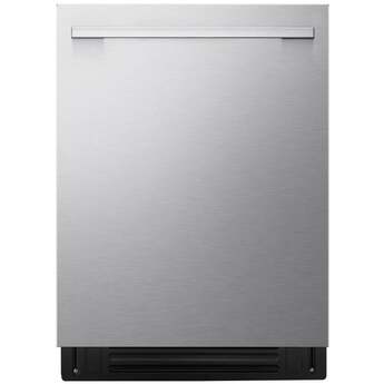 LG 24 Inch Built-In Dishwasher With FlushFit, 1HR Cycle, Top Control, Towel Bar Handle, 42 dB, Smart Wi-Fi With Remote Start, QuadWash Pro, Dynamic Heat Dry with AutoVent Dry, True Steam, Adjustable 3rd Rack, Middle with Glide Rails, Wheel Bearing in lower rack, LED Tub Light, Floor Status Indicator Light: Stainless Steel