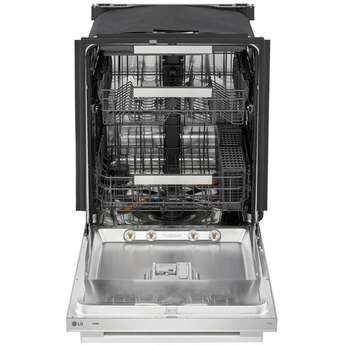 LG 24 Inch Built-In Dishwasher With FlushFit, 1HR Cycle, Top Control, Towel Bar Handle, 42 dB, Smart Wi-Fi With Remote Start, QuadWash Pro, Dynamic Heat Dry with AutoVent Dry, True Steam, Adjustable 3rd Rack, Middle with Glide Rails, Wheel Bearing in lower rack, LED Tub Light, Floor Status Indicator Light: Stainless Steel — thumbnail 27