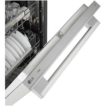 LG 24 Inch Built-In Dishwasher With FlushFit, 1HR Cycle, Top Control, Towel Bar Handle, 42 dB, Smart Wi-Fi With Remote Start, QuadWash Pro, Dynamic Heat Dry with AutoVent Dry, True Steam, Adjustable 3rd Rack, Middle with Glide Rails, Wheel Bearing in lower rack, LED Tub Light, Floor Status Indicator Light: Stainless Steel — thumbnail 32