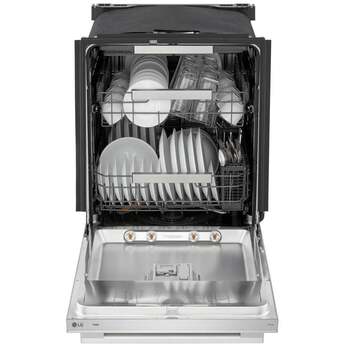 LG 24 Inch Built-In Dishwasher With FlushFit, 1HR Cycle, Top Control, Towel Bar Handle, 42 dB, Smart Wi-Fi With Remote Start, QuadWash Pro, Dynamic Heat Dry with AutoVent Dry, True Steam, Adjustable 3rd Rack, Middle with Glide Rails, Wheel Bearing in lower rack, LED Tub Light, Floor Status Indicator Light: Stainless Steel — thumbnail 33
