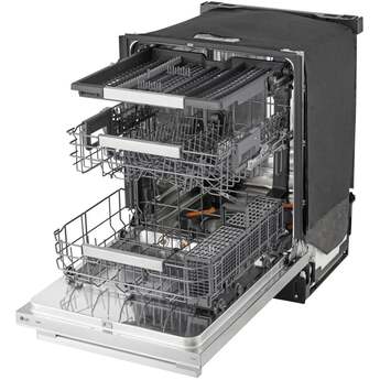 LG 24 Inch Built-In Dishwasher With FlushFit, 1HR Cycle, Top Control, Towel Bar Handle, 42 dB, Smart Wi-Fi With Remote Start, QuadWash Pro, Dynamic Heat Dry with AutoVent Dry, True Steam, Adjustable 3rd Rack, Middle with Glide Rails, Wheel Bearing in lower rack, LED Tub Light, Floor Status Indicator Light: Stainless Steel — thumbnail 37