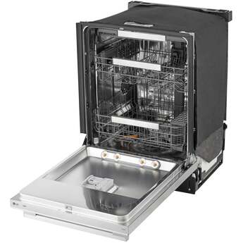 LG 24 Inch Built-In Dishwasher With FlushFit, 1HR Cycle, Top Control, Towel Bar Handle, 42 dB, Smart Wi-Fi With Remote Start, QuadWash Pro, Dynamic Heat Dry with AutoVent Dry, True Steam, Adjustable 3rd Rack, Middle with Glide Rails, Wheel Bearing in lower rack, LED Tub Light, Floor Status Indicator Light: Stainless Steel — thumbnail 39