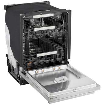 LG 24 Inch Built-In Dishwasher With FlushFit, 1HR Cycle, Top Control, Towel Bar Handle, 42 dB, Smart Wi-Fi With Remote Start, QuadWash Pro, Dynamic Heat Dry with AutoVent Dry, True Steam, Adjustable 3rd Rack, Middle with Glide Rails, Wheel Bearing in lower rack, LED Tub Light, Floor Status Indicator Light: Stainless Steel — thumbnail 43