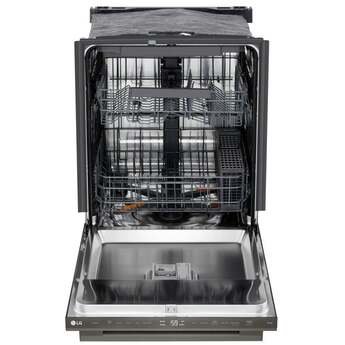 LG 24 Inch Built-In Dishwasher With Flushfit, 1Hr Cycle, Top Control, Towel Bar Handle, 46 Db, Smart Wi-Fi With Remote Start, Quadwash Pro, Dynamic Heat Dry With Autovent? Dry, Steam, Fixed 3rd Rack, Adjustable Middle Rack, Floor Status Indicator Light: Printproof Black Stainless Steel — thumbnail 10