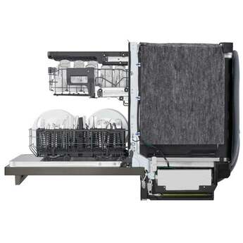 LG 24 Inch Built-In Dishwasher With Flushfit, 1Hr Cycle, Top Control, Towel Bar Handle, 46 Db, Smart Wi-Fi With Remote Start, Quadwash Pro, Dynamic Heat Dry With Autovent? Dry, Steam, Fixed 3rd Rack, Adjustable Middle Rack, Floor Status Indicator Light: Printproof Black Stainless Steel — thumbnail 25