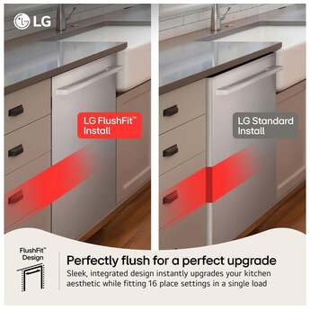 LG 24 Inch Built-In Dishwasher With Flushfit, 1Hr Cycle, Top Control, Towel Bar Handle, 46 Db, Smart Wi-Fi With Remote Start, Quadwash Pro, Dynamic Heat Dry With Autovent? Dry, Steam, Fixed 3rd Rack, Adjustable Middle Rack, Floor Status Indicator Light: Printproof Black Stainless Steel — thumbnail 31