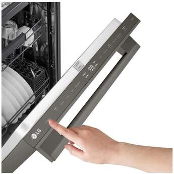 LG 24 Inch Built-In Dishwasher With Flushfit, 1Hr Cycle, Top Control, Towel Bar Handle, 46 Db, Smart Wi-Fi With Remote Start, Quadwash Pro, Dynamic Heat Dry With Autovent? Dry, Steam, Fixed 3rd Rack, Adjustable Middle Rack, Floor Status Indicator Light: Printproof Black Stainless Steel — thumbnail 32