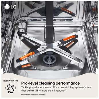 LG 24 Inch Built-In Dishwasher With Flushfit, 1Hr Cycle, Top Control, Towel Bar Handle, 46 Db, Smart Wi-Fi With Remote Start, Quadwash Pro, Dynamic Heat Dry With Autovent? Dry, Steam, Fixed 3rd Rack, Adjustable Middle Rack, Floor Status Indicator Light: Printproof Black Stainless Steel — thumbnail 38