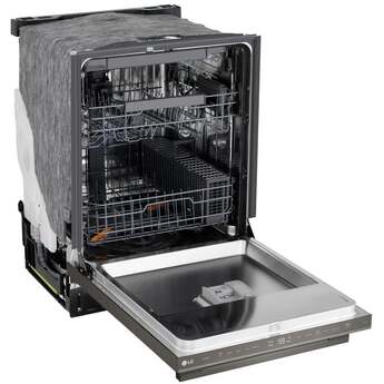 LG 24 Inch Built-In Dishwasher With Flushfit, 1Hr Cycle, Top Control, Towel Bar Handle, 46 Db, Smart Wi-Fi With Remote Start, Quadwash Pro, Dynamic Heat Dry With Autovent? Dry, Steam, Fixed 3rd Rack, Adjustable Middle Rack, Floor Status Indicator Light: Printproof Black Stainless Steel — thumbnail 43