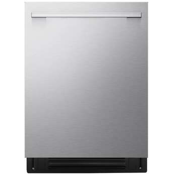 LG 24 Inch Built-In Dishwasher With Flushfit, 1Hr Cycle, Top Control, Towel Bar Handle, 46 Db, Smart Wi-Fi With Remote Start, Quadwash Pro, Dynamic Heat Dry With Autovent? Dry, Steam, Fixed 3rd Rack, Adjustable Middle Rack, Floor Status Indicator Light: Stainless Steel