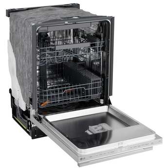 LG 24 Inch Built-In Dishwasher With Flushfit, 1Hr Cycle, Top Control, Towel Bar Handle, 46 Db, Smart Wi-Fi With Remote Start, Quadwash Pro, Dynamic Heat Dry With Autovent? Dry, Steam, Fixed 3rd Rack, Adjustable Middle Rack, Floor Status Indicator Light: Stainless Steel — thumbnail 11