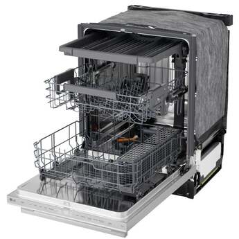 LG 24 Inch Built-In Dishwasher With Flushfit, 1Hr Cycle, Top Control, Towel Bar Handle, 46 Db, Smart Wi-Fi With Remote Start, Quadwash Pro, Dynamic Heat Dry With Autovent? Dry, Steam, Fixed 3rd Rack, Adjustable Middle Rack, Floor Status Indicator Light: Stainless Steel — thumbnail 13