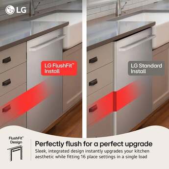 LG 24 Inch Built-In Dishwasher With Flushfit, 1Hr Cycle, Top Control, Towel Bar Handle, 46 Db, Smart Wi-Fi With Remote Start, Quadwash Pro, Dynamic Heat Dry With Autovent? Dry, Steam, Fixed 3rd Rack, Adjustable Middle Rack, Floor Status Indicator Light: Stainless Steel — thumbnail 14