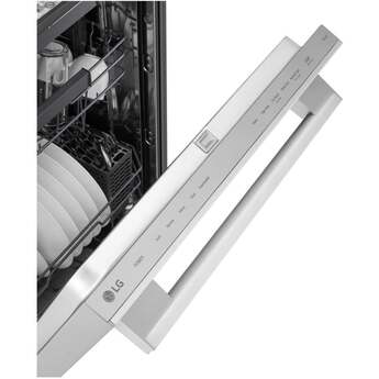LG 24 Inch Built-In Dishwasher With Flushfit, 1Hr Cycle, Top Control, Towel Bar Handle, 46 Db, Smart Wi-Fi With Remote Start, Quadwash Pro, Dynamic Heat Dry With Autovent? Dry, Steam, Fixed 3rd Rack, Adjustable Middle Rack, Floor Status Indicator Light: Stainless Steel — thumbnail 16