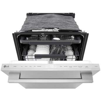 LG 24 Inch Built-In Dishwasher With Flushfit, 1Hr Cycle, Top Control, Towel Bar Handle, 46 Db, Smart Wi-Fi With Remote Start, Quadwash Pro, Dynamic Heat Dry With Autovent? Dry, Steam, Fixed 3rd Rack, Adjustable Middle Rack, Floor Status Indicator Light: Stainless Steel — thumbnail 17