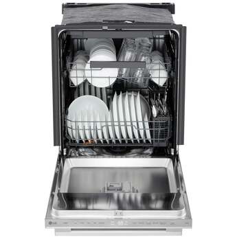 LG 24 Inch Built-In Dishwasher With Flushfit, 1Hr Cycle, Top Control, Towel Bar Handle, 46 Db, Smart Wi-Fi With Remote Start, Quadwash Pro, Dynamic Heat Dry With Autovent? Dry, Steam, Fixed 3rd Rack, Adjustable Middle Rack, Floor Status Indicator Light: Stainless Steel — thumbnail 18