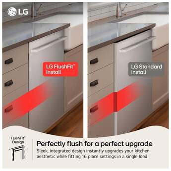 LG 24 Inch Built-In Dishwasher With Flushfit, 1Hr Cycle, Top Control, Towel Bar Handle, 46 Db, Smart Wi-Fi With Remote Start, Quadwash Pro, Dynamic Heat Dry With Autovent? Dry, Steam, Fixed 3rd Rack, Adjustable Middle Rack, Floor Status Indicator Light: Stainless Steel — thumbnail 26